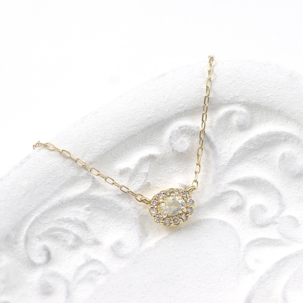 K18YG ダイヤモンド＆ロイヤルブルームーンストーン ネックレス_04