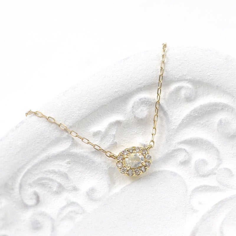 K18YG ダイヤモンド＆ロイヤルブルームーンストーン ネックレス_04