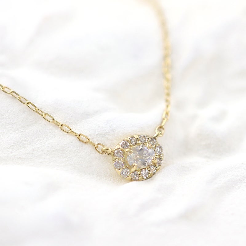 K18YG ダイヤモンド＆ロイヤルブルームーンストーン ネックレス_10