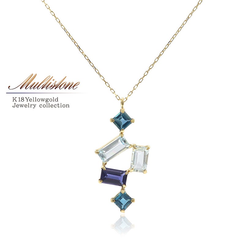 K18YG マルチストーン ネックレス_01