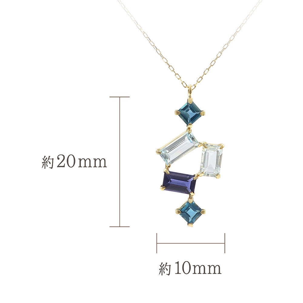 K18YG マルチストーン ネックレス_05