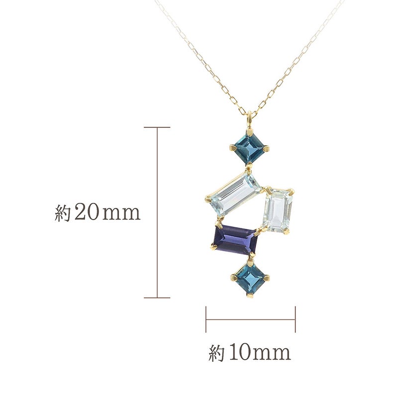 K18YG マルチストーン ネックレス_05