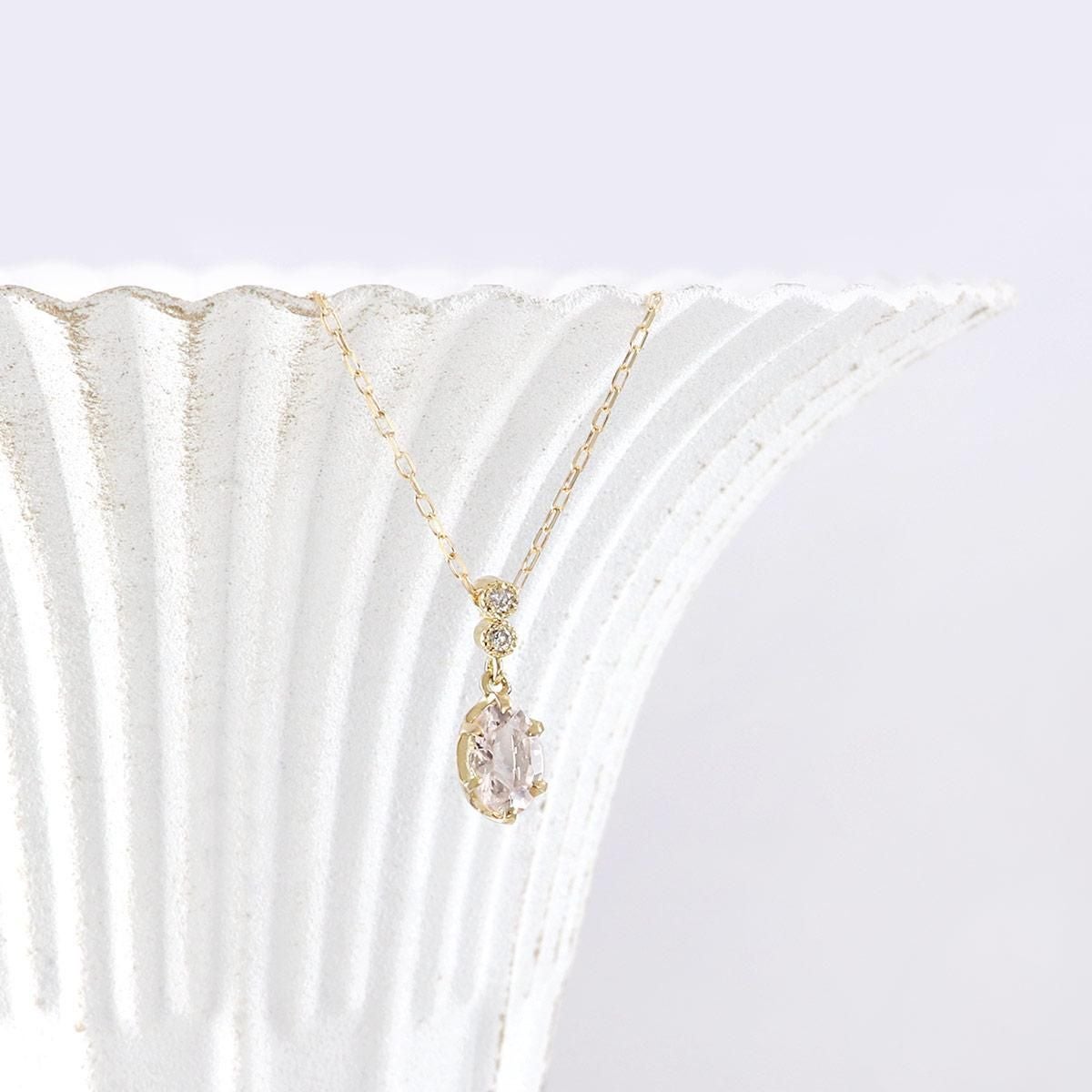 K18YG ダイヤモンド＆モルガナイトネックレス_03