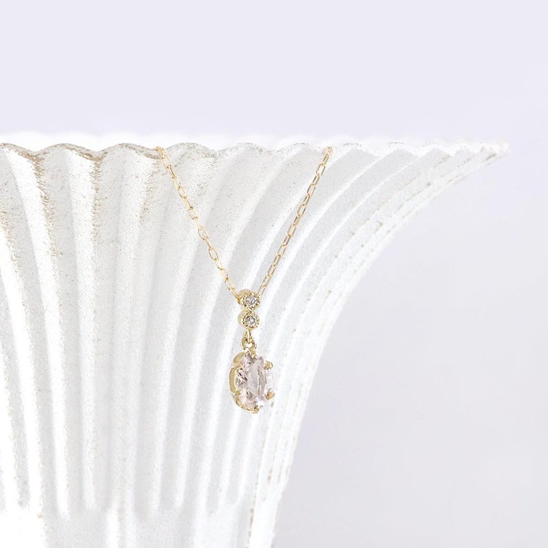 K18YG ダイヤモンド＆モルガナイトネックレス_03