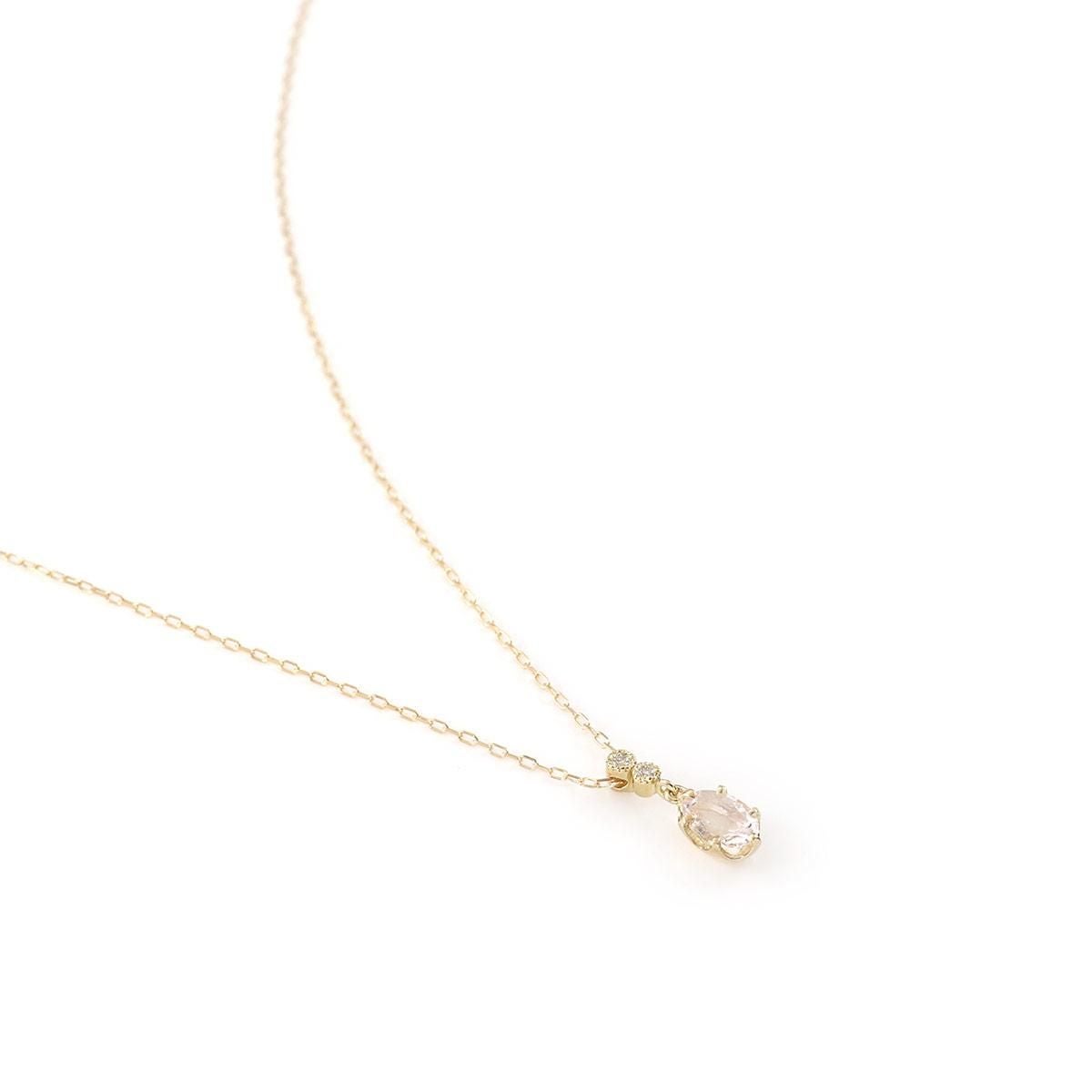 K18YG ダイヤモンド＆モルガナイトネックレス_09