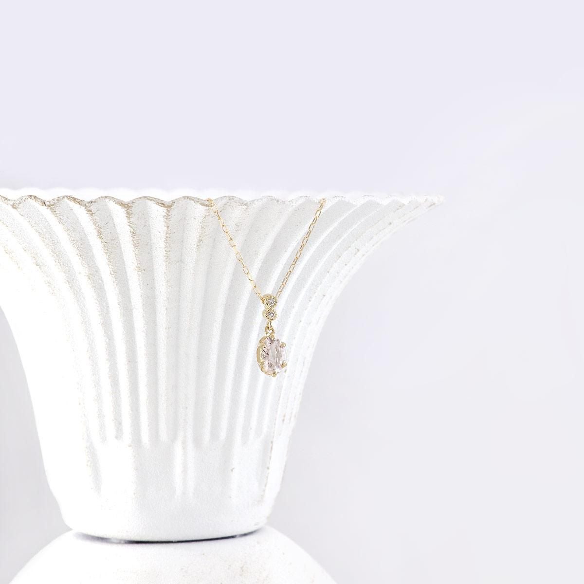 K18YG ダイヤモンド＆モルガナイトネックレス_10