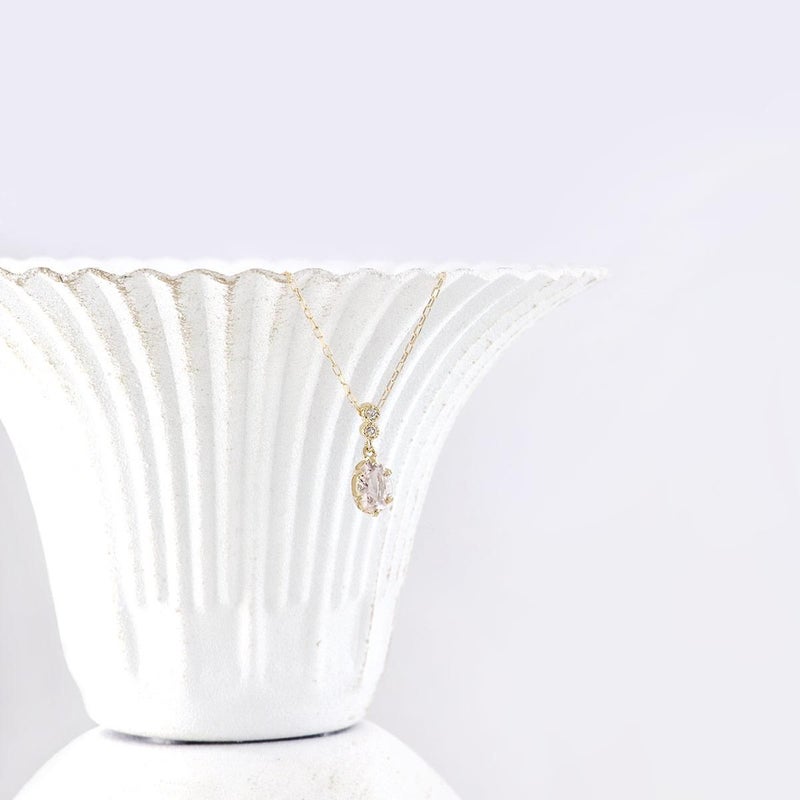 K18YG ダイヤモンド＆モルガナイトネックレス_10