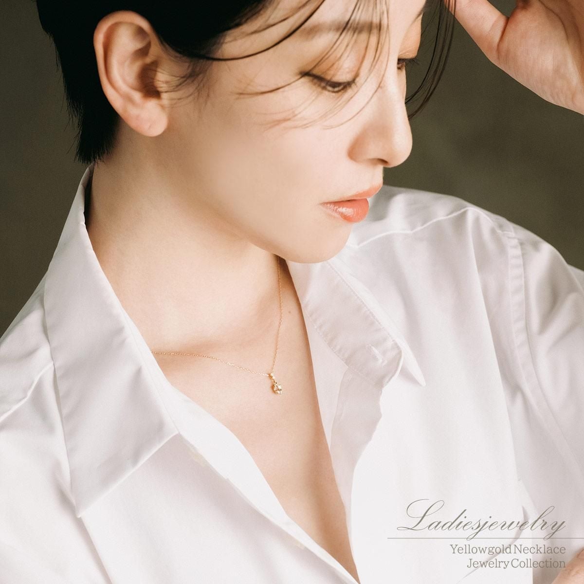 K18YG ダイヤモンド＆モルガナイトネックレス_11