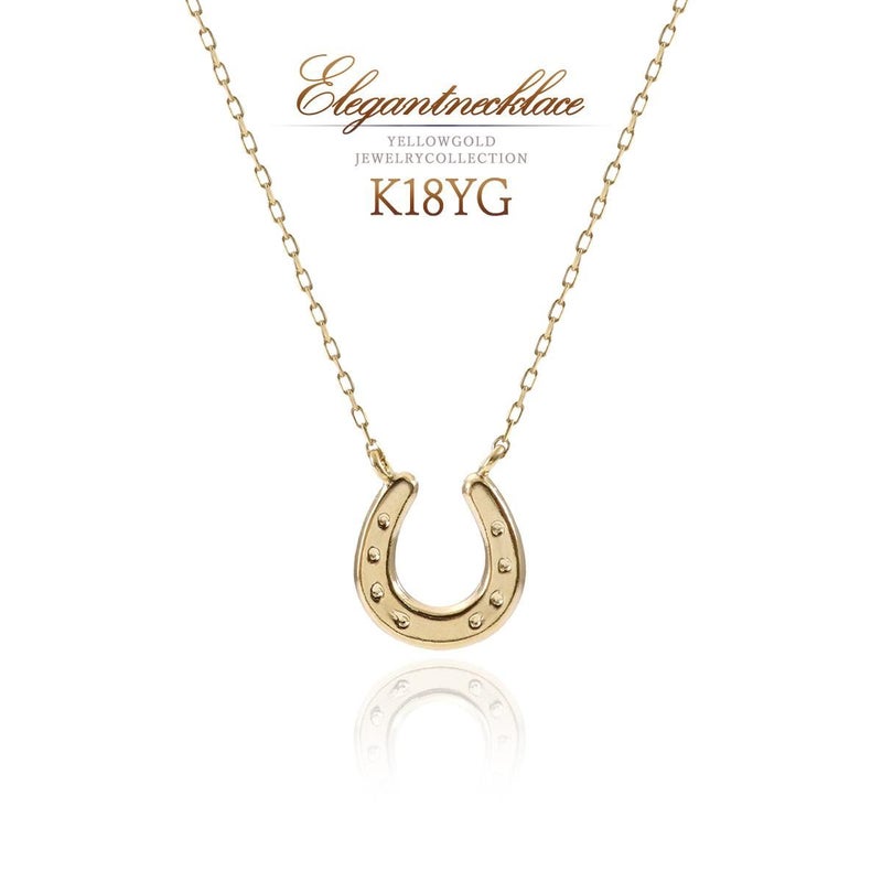 K18YG 馬蹄（ホースシュー）ネックレス_01