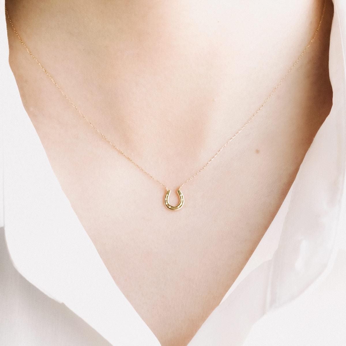 K18YG 馬蹄（ホースシュー）ネックレス_04