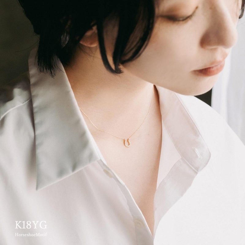 K18YG 馬蹄（ホースシュー）ネックレス_09