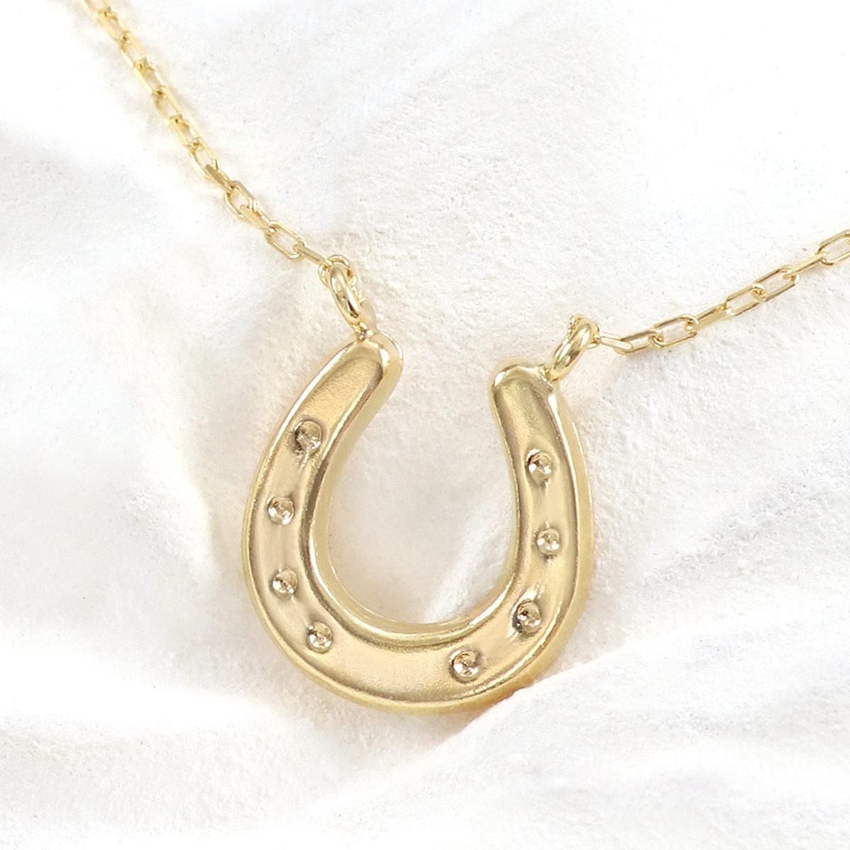 K18YG 馬蹄（ホースシュー）ネックレス_10