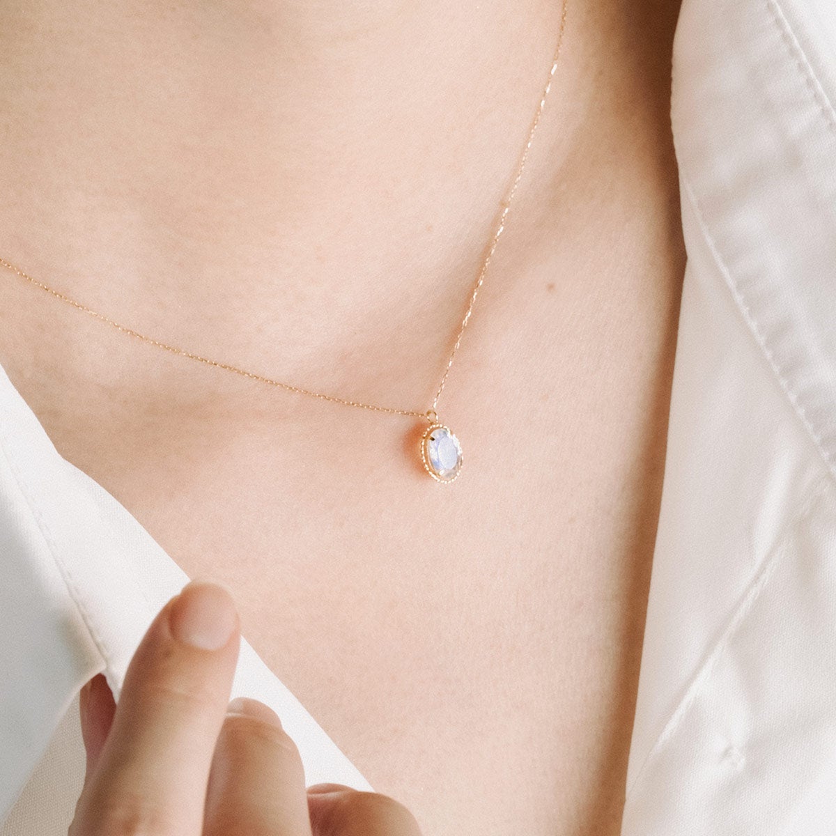 K18YG ブルームーンストーン ネックレス_05