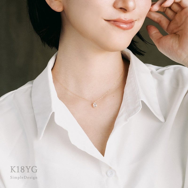 K18YG ブルームーンストーン ネックレス_09