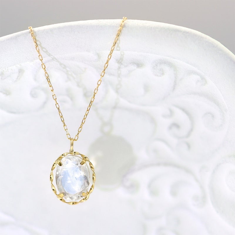 K18YG ブルームーンストーン ネックレス_14