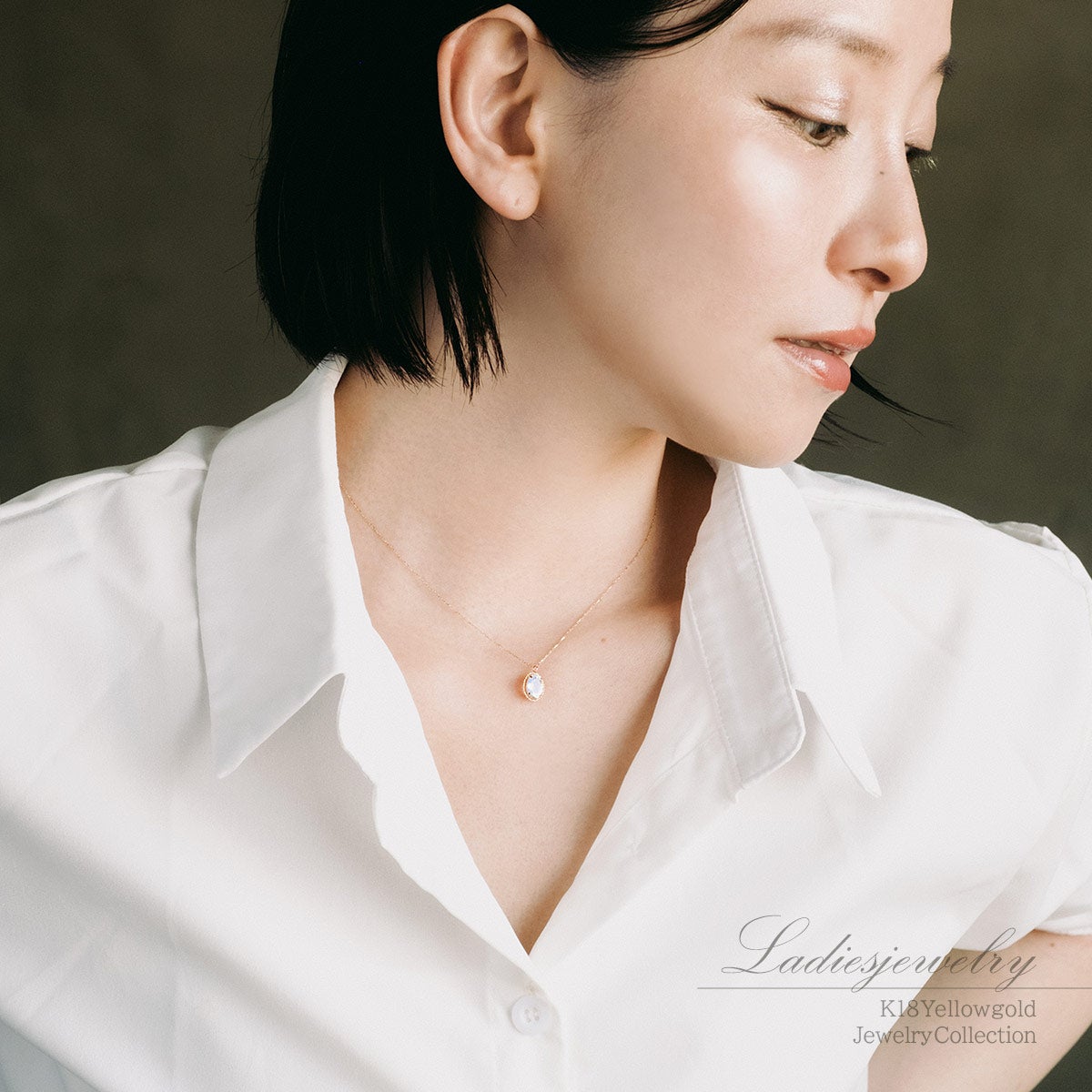 K18YG ブルームーンストーン ネックレス_16