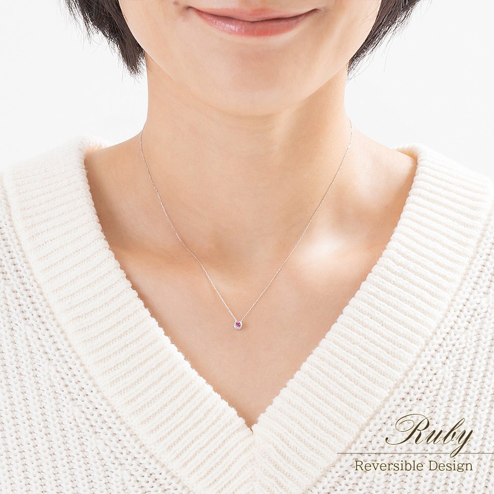 K18WG ダイヤモンド＆ルビー ネックレス_05