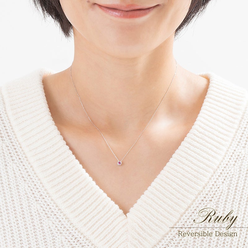 K18WG ダイヤモンド＆ルビー ネックレス_05