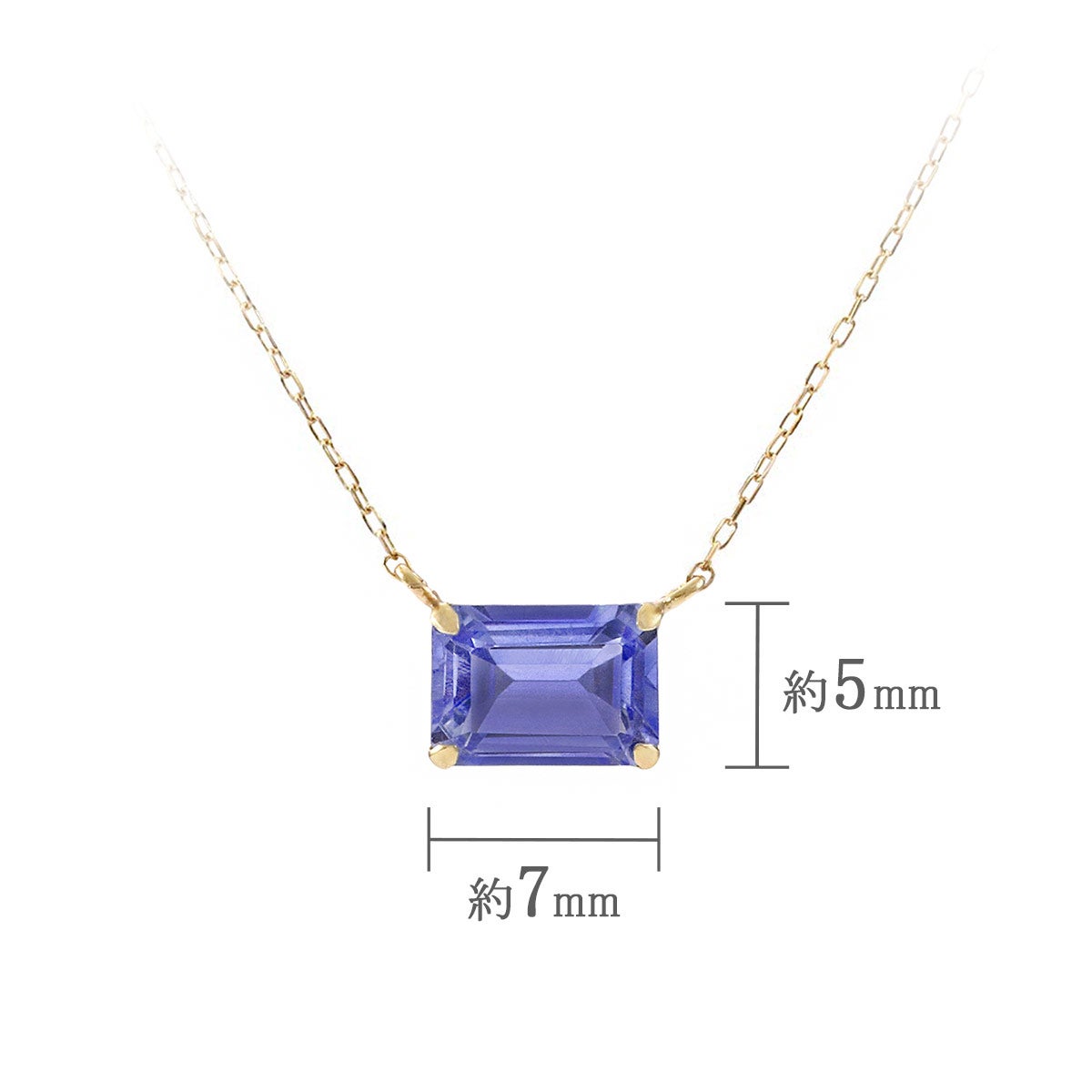 K18YG オクタゴンカット アイオライトネックレス_05