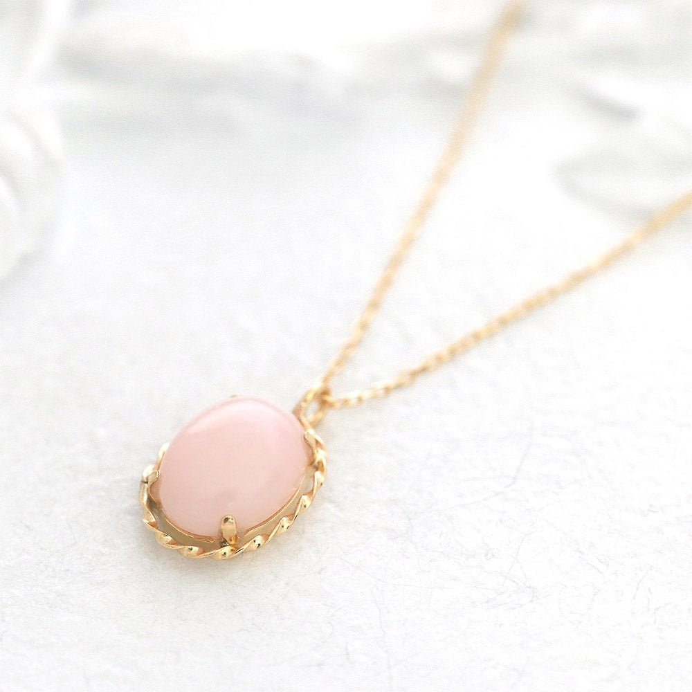 K18YG ピンクオパール ネックレス 10月誕生石_02
