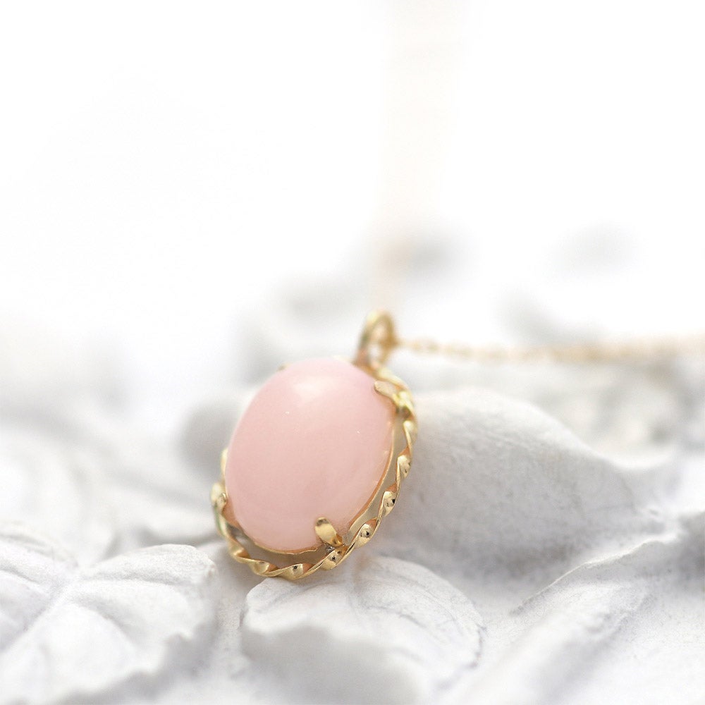 K18YG ピンクオパール ネックレス 10月誕生石_09