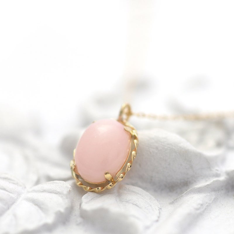 K18YG ピンクオパール ネックレス 10月誕生石_09