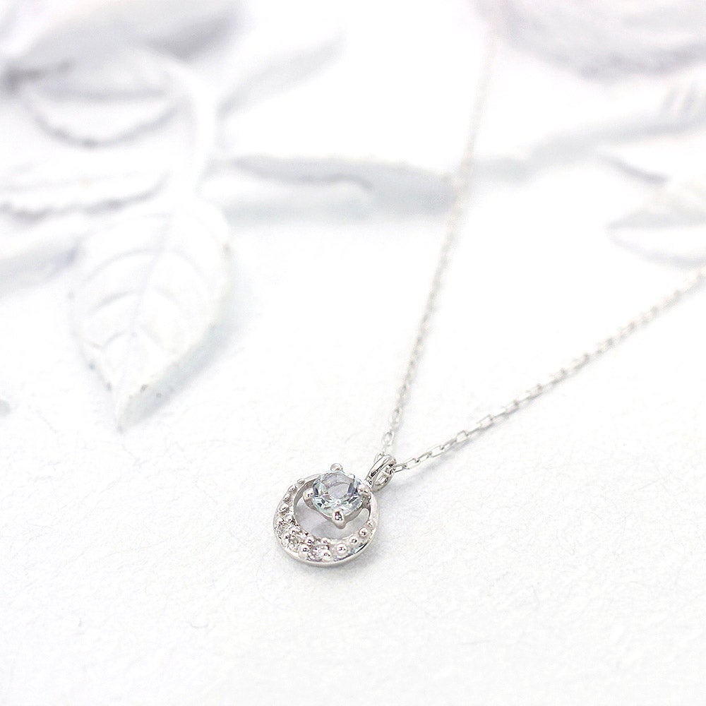 Pt900 アクアマリン＆ダイヤモンド ネックレス_01