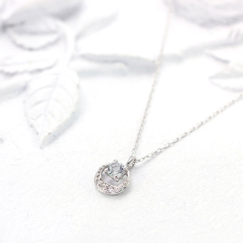 Pt900 アクアマリン＆ダイヤモンド ネックレス_01