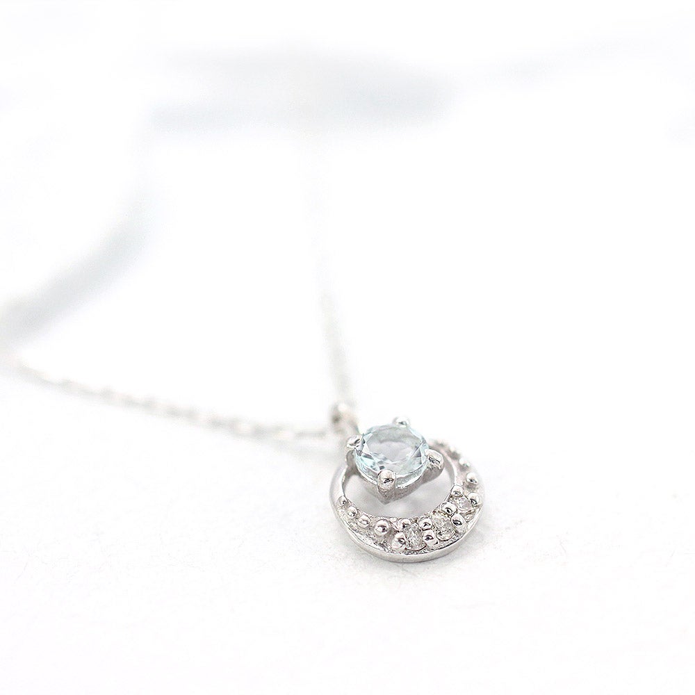 K18WG アクアマリン＆ダイヤモンド ネックレス_03