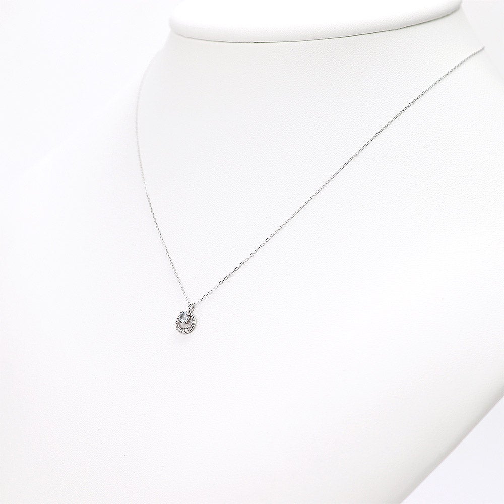 Pt900 アクアマリン＆ダイヤモンド ネックレス_01