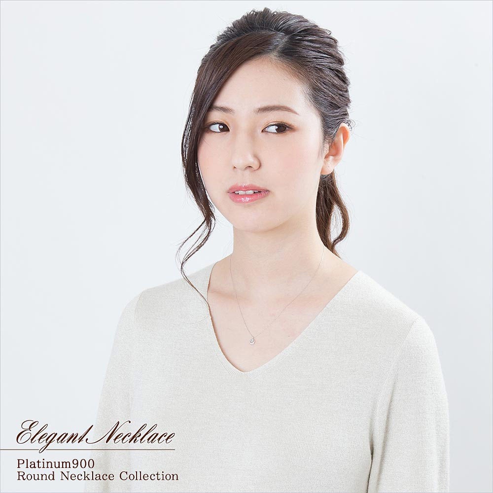 Pt900 アクアマリン＆ダイヤモンド ネックレス_01