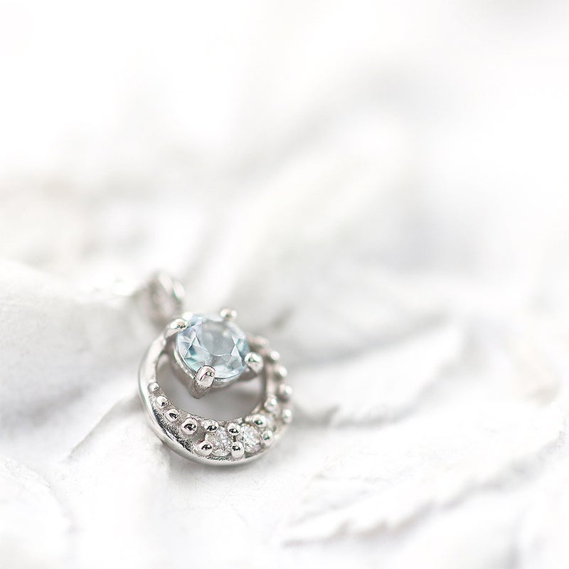 K18WG アクアマリン＆ダイヤモンド ネックレス_09