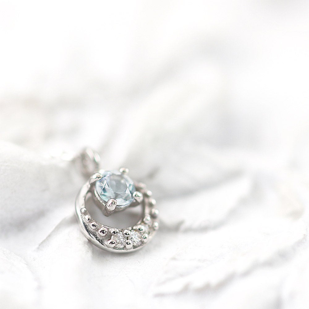 Pt900 アクアマリン＆ダイヤモンド ネックレス_01