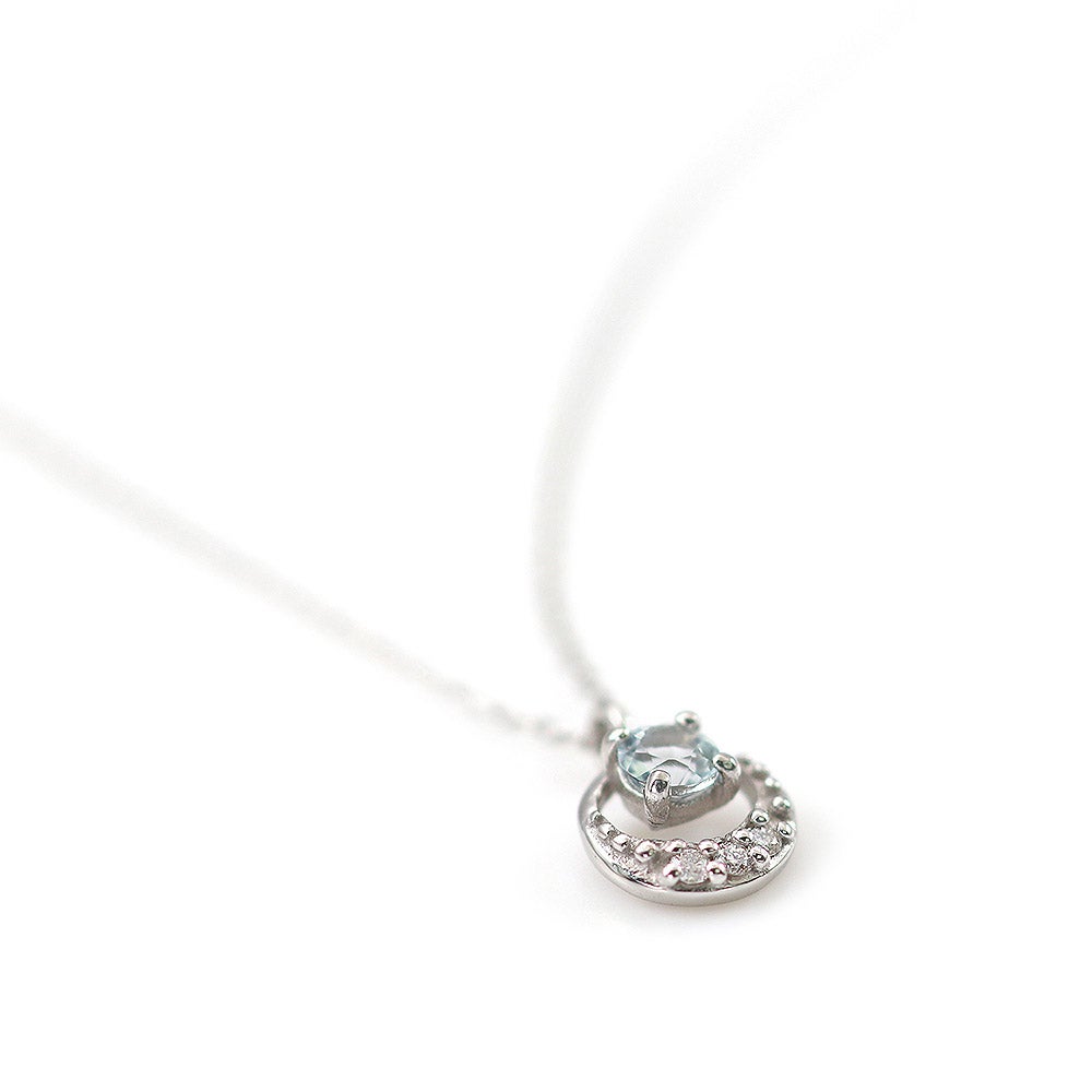 Pt900 アクアマリン＆ダイヤモンド ネックレス_01