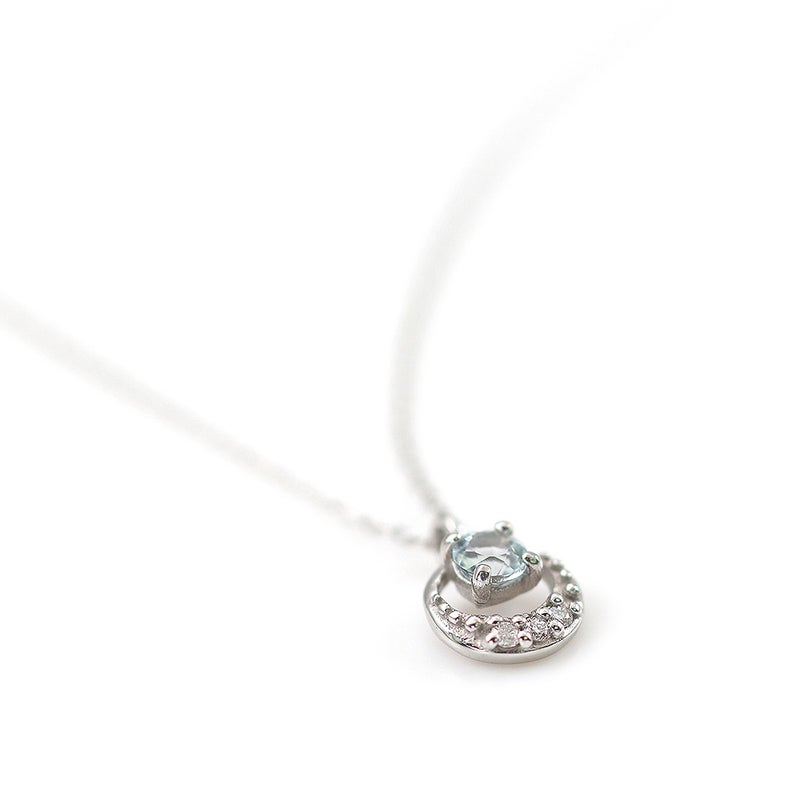 Pt900 アクアマリン＆ダイヤモンド ネックレス_01
