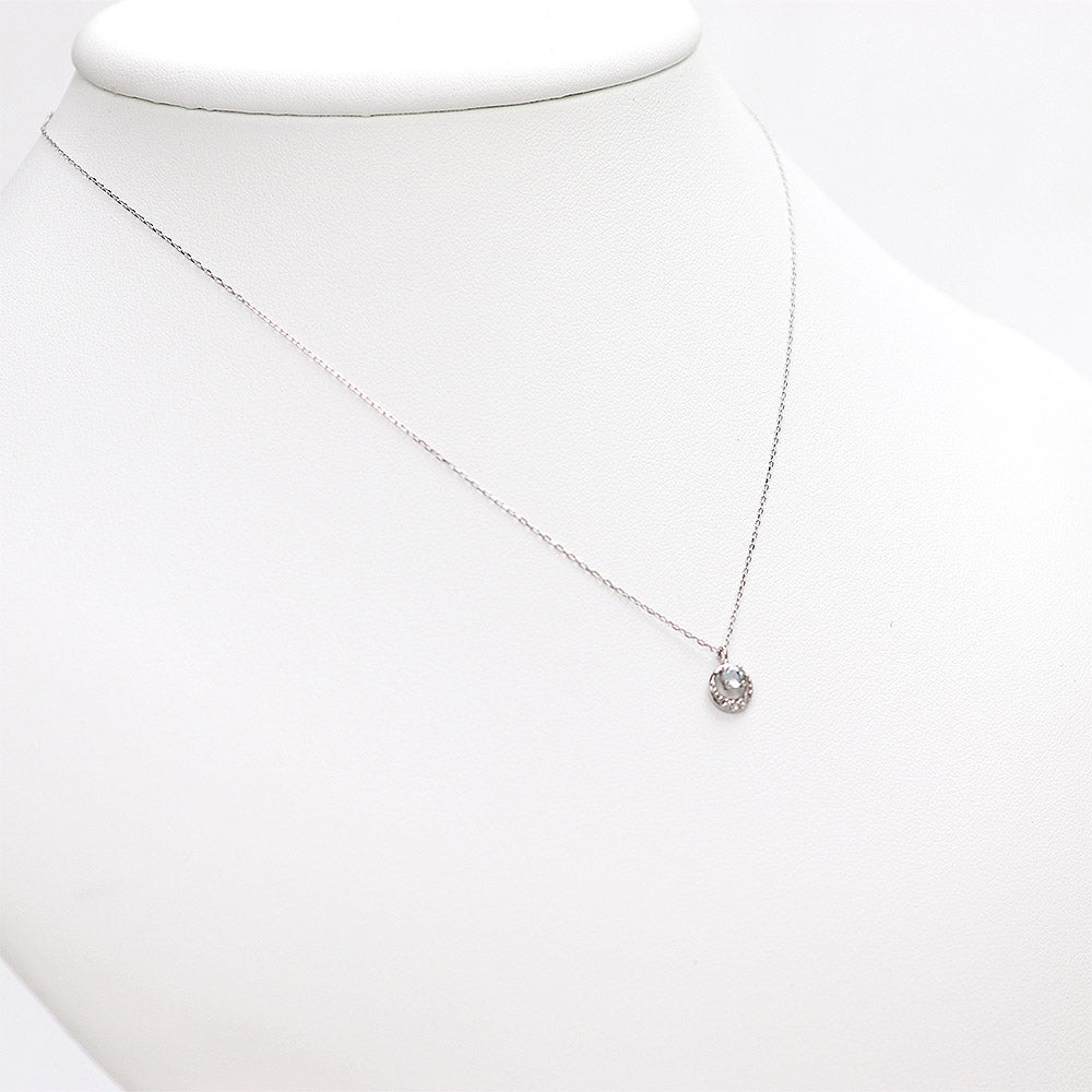 Pt900 アクアマリン＆ダイヤモンド ネックレス_01