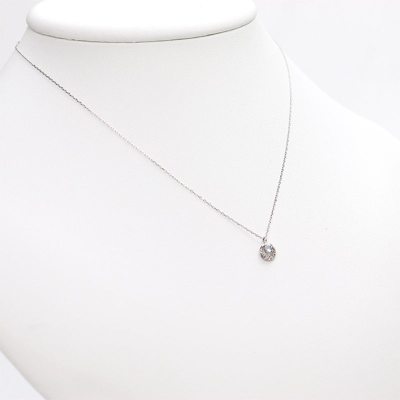 Pt900 アクアマリン＆ダイヤモンド ネックレス_01