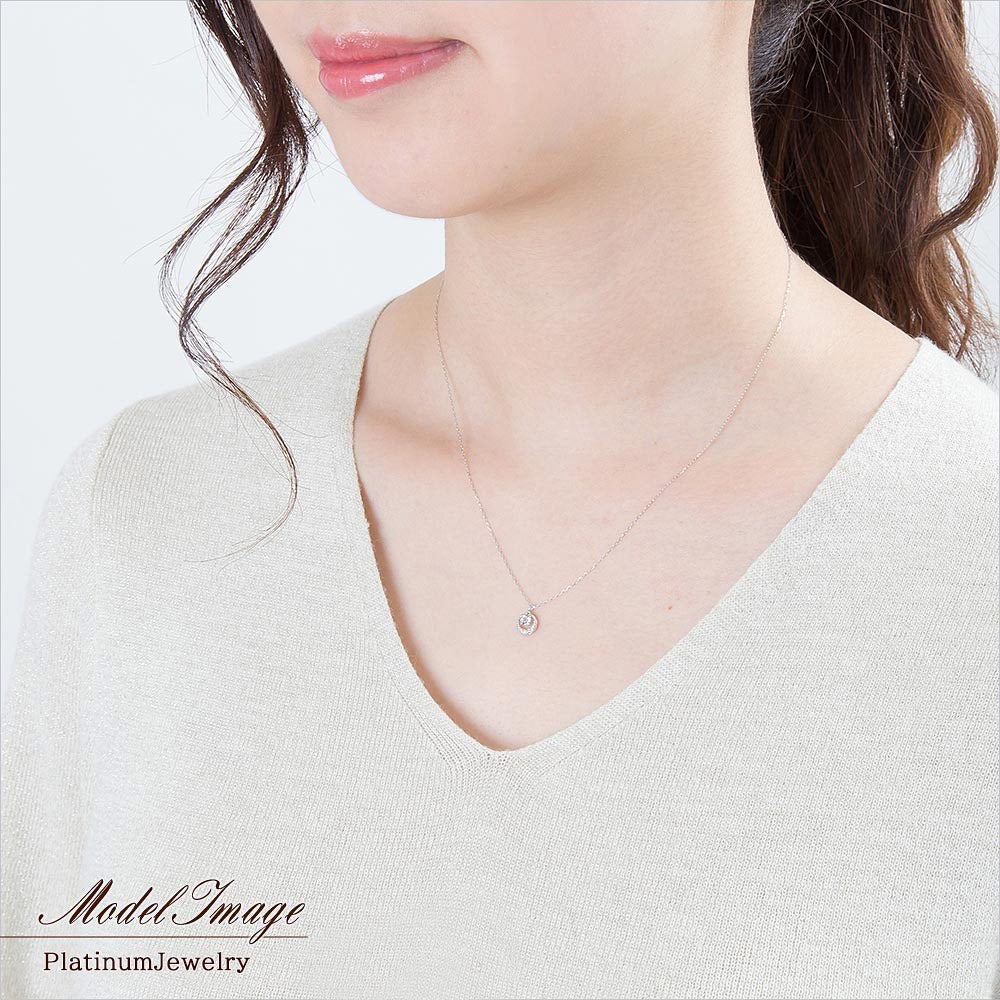 Pt900 アクアマリン＆ダイヤモンド ネックレス_01