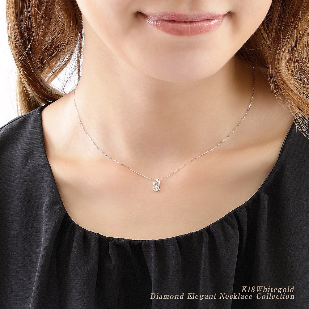 K18WG ダイヤモンド ネックレス_13