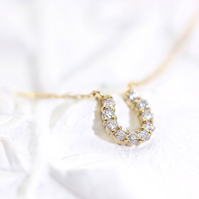 K18YG ダイヤモンド 馬蹄（ホースシュー）ネックレス_02