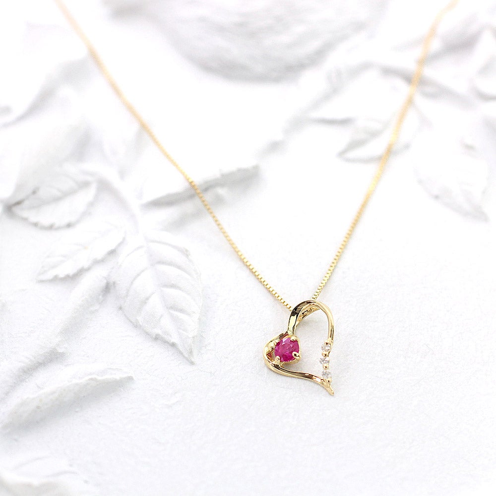 K18YG ルビー＆ダイヤモンド ネックレス_02