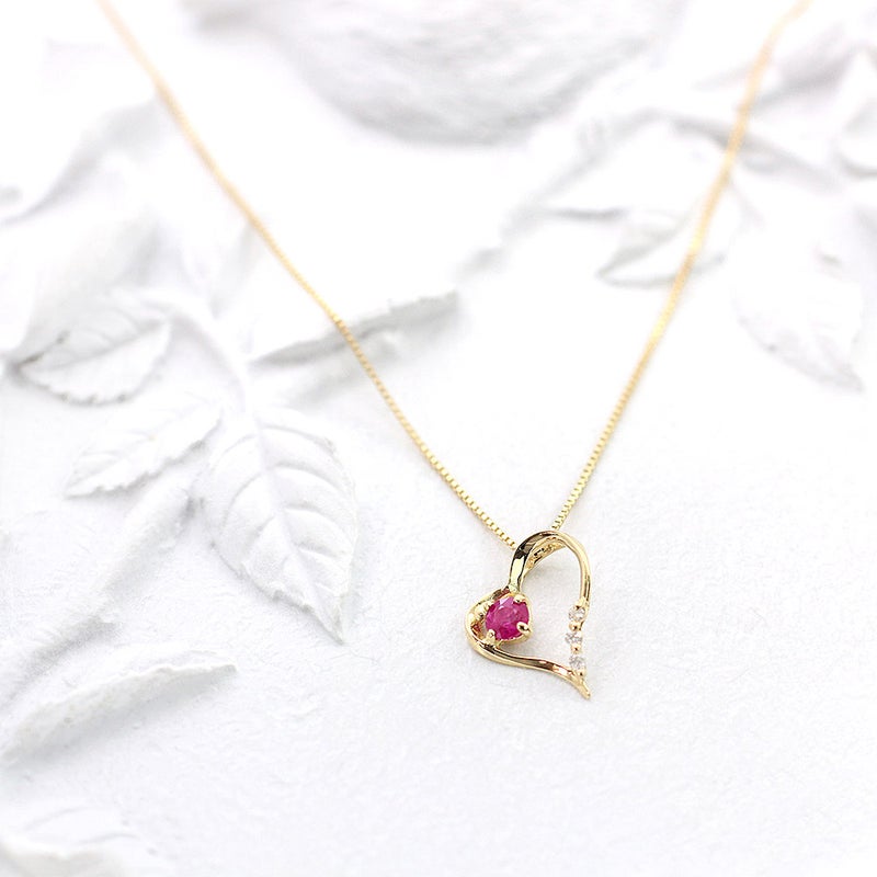 K18YG ルビー＆ダイヤモンド ネックレス_02