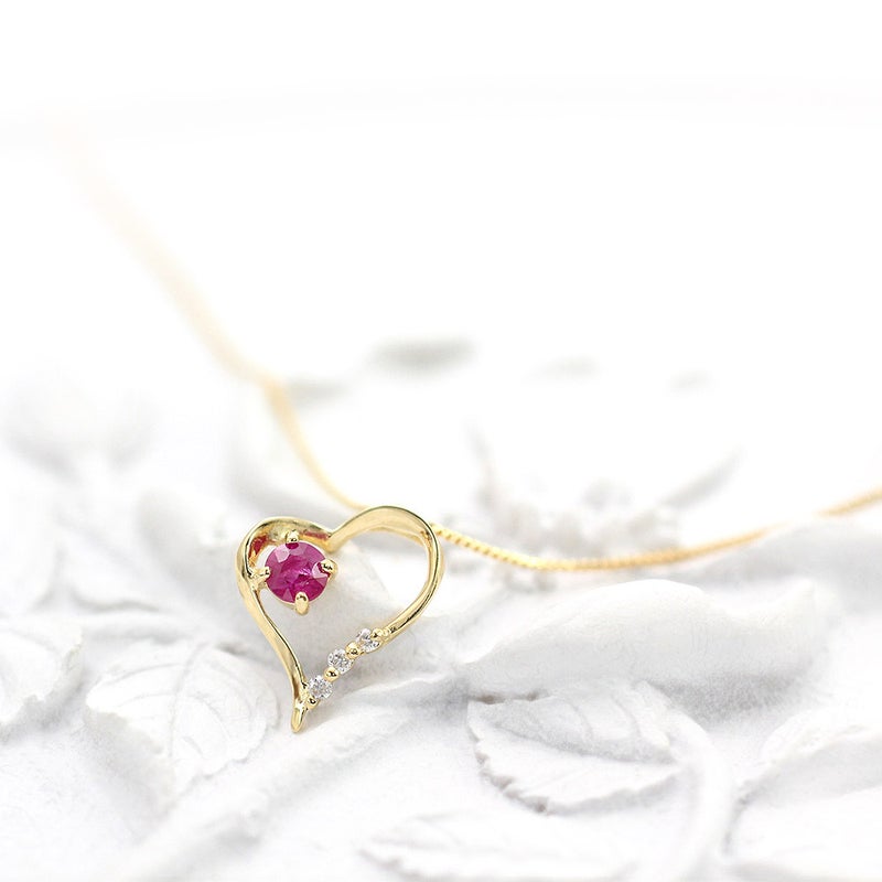 K18YG ルビー＆ダイヤモンド ネックレス_03