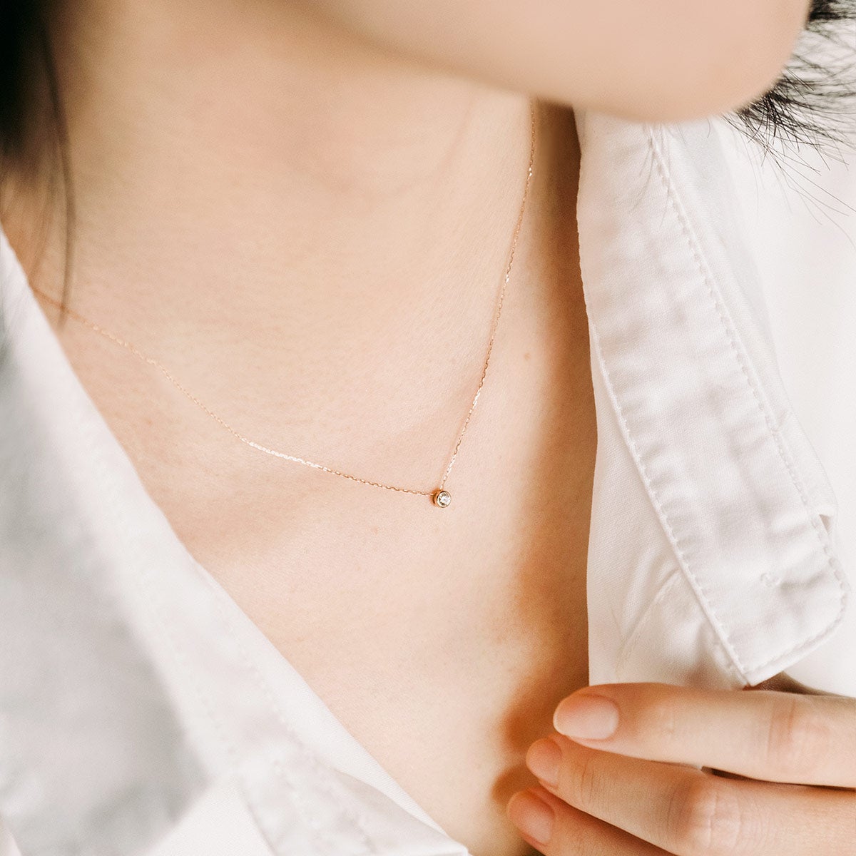 K18PG ダイヤモンド 一粒ネックレス_04