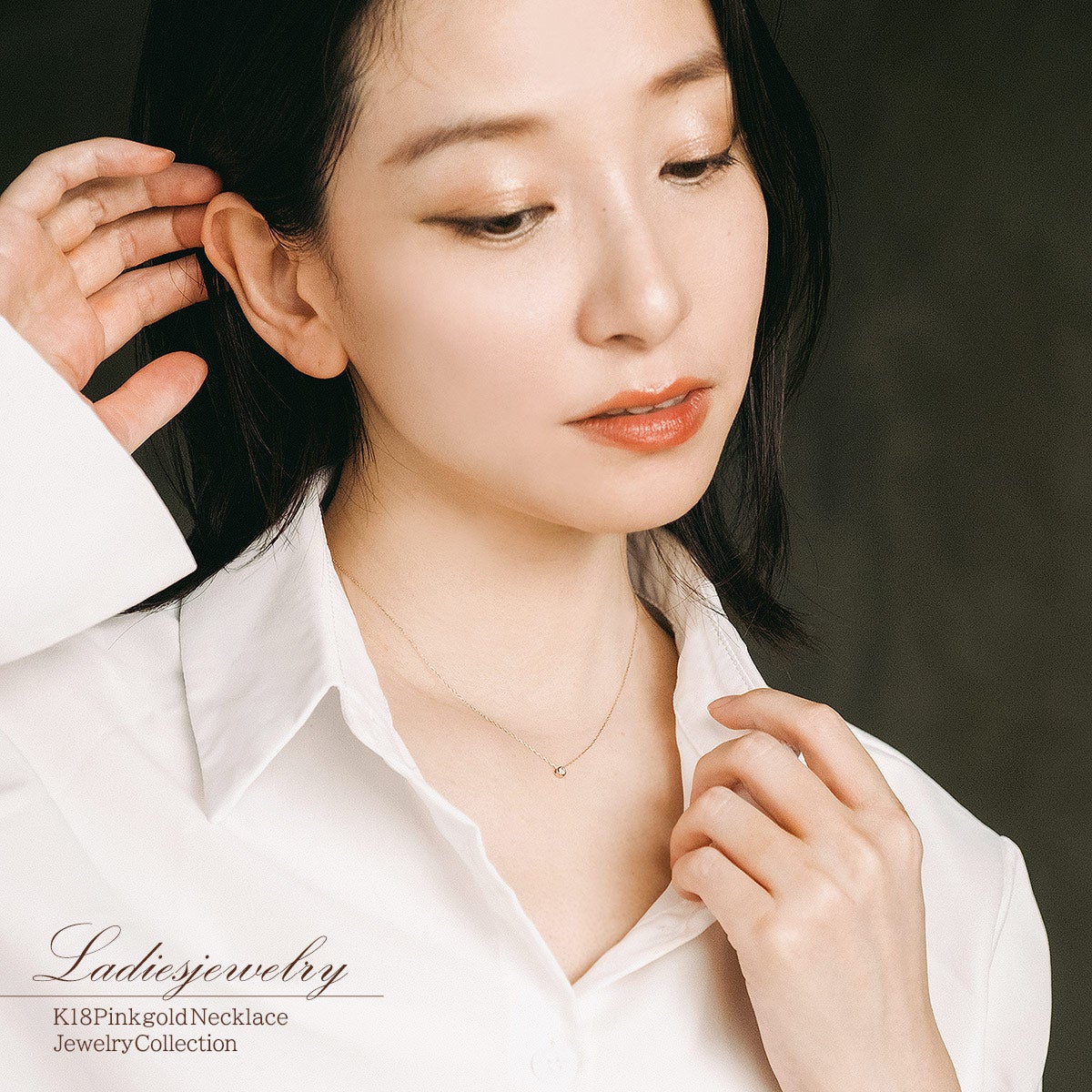 K18PG ダイヤモンド 一粒ネックレス_12