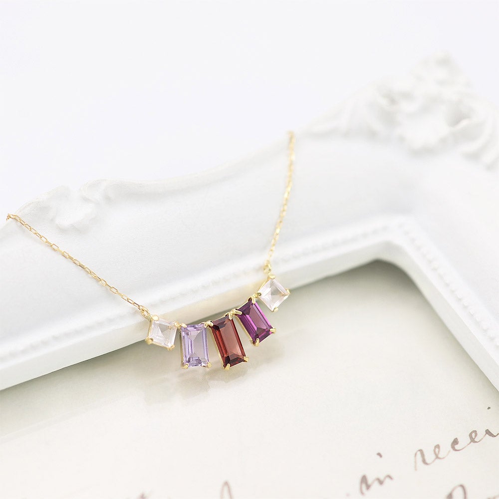 K18YG マルチストーン ネックレス_09