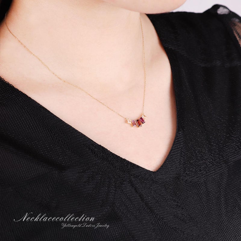 K18YG マルチストーン ネックレス_11