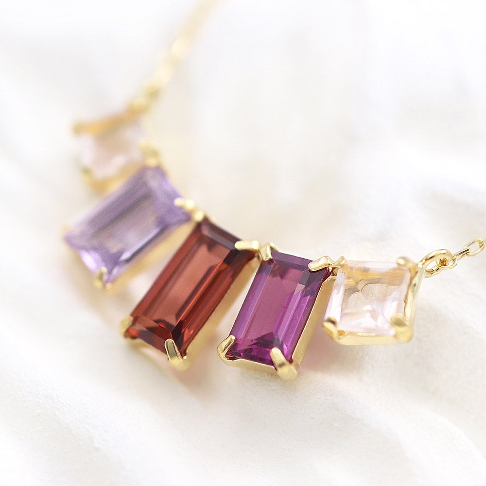 K18YG マルチストーン ネックレス_12