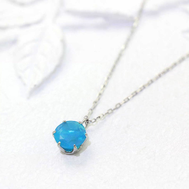 K18WG ブルーオパール ネックレス 10月誕生石_02