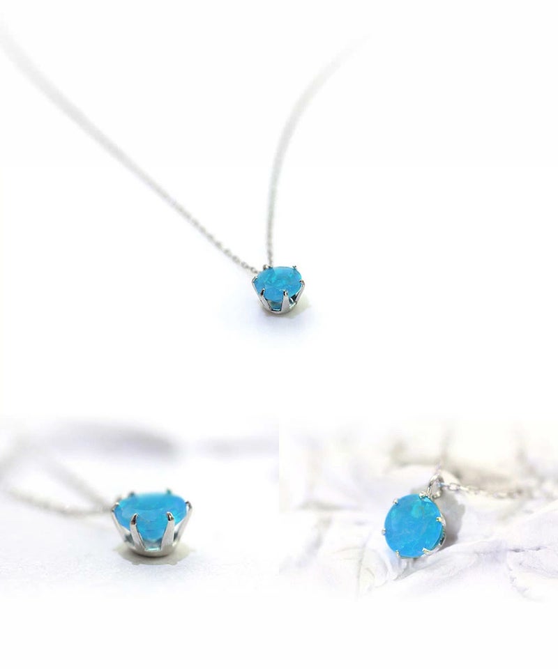 K18WG ブルーオパール ネックレス 10月誕生石_03